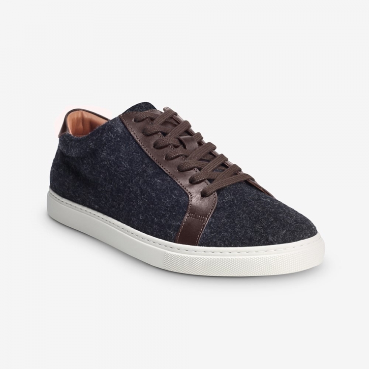 Allen Edmonds Courtside Wool Sneaker? Charcoal Wool/Mahogany HVshys07 - Click Image to Close