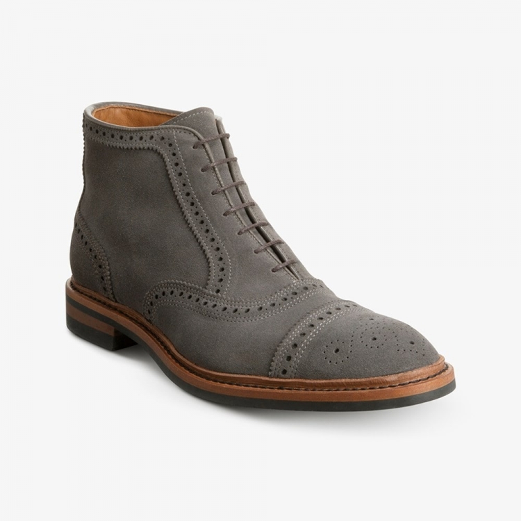 Allen Edmonds Hamilton Weatherproof Oxford Dress Boot Magnet Grey Suede hhmdYmkn - Click Image to Close