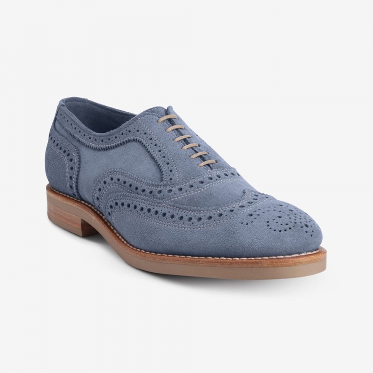 Allen Edmonds Neumok Suede Wingtip Oxford? Blue oo4Me6Tu - Click Image to Close