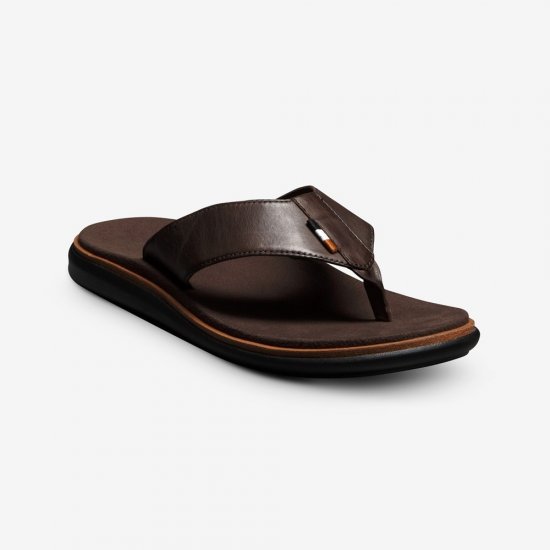 Allen Edmonds Naples Thong Sandal Dark Brown Leather yzLsNuQg