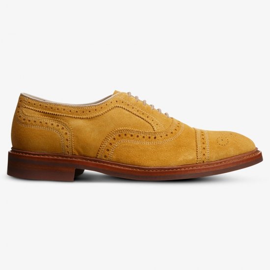 Allen Edmonds Strandmok Cap-toe Oxford with Dainite Rubber Sole Mineral Yellow Suede JbvnehAw