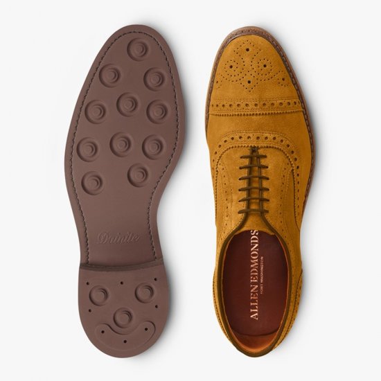 Allen Edmonds Strandmok Cap-toe Oxford with Dainite Rubber Sole Turmeric Suede prpHAkwu