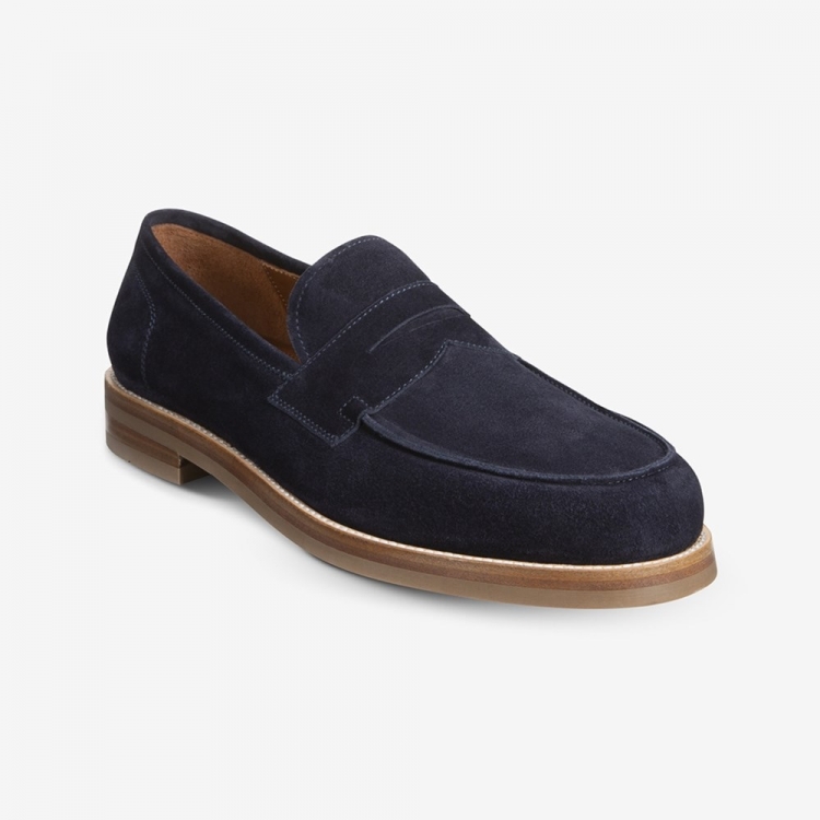 Allen Edmonds Newton Penny Loafer Navy Suede 2lcIl7EV - Click Image to Close