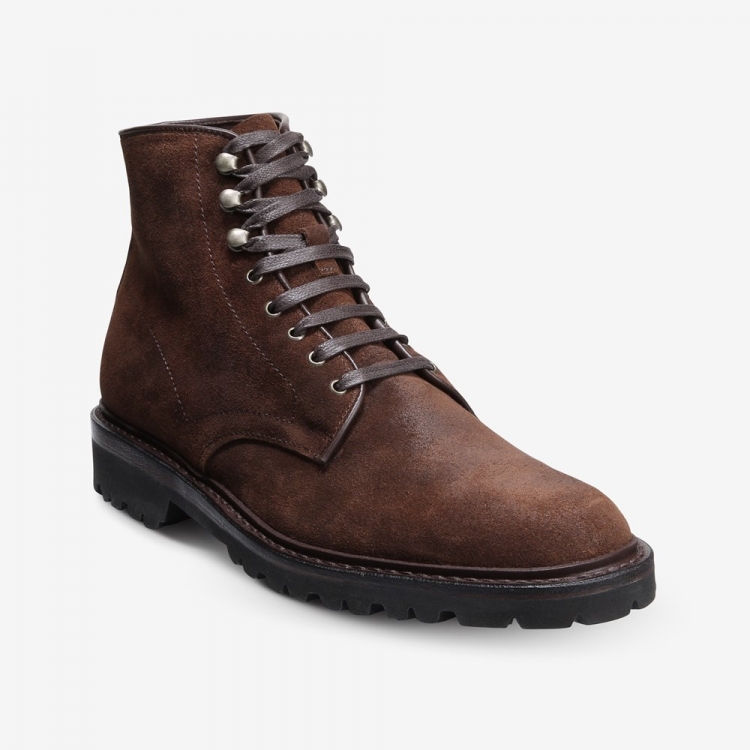 Allen Edmonds Higgins Mill Boot with Lug Sole Snuff Brown Suede vJhvonWN - Click Image to Close