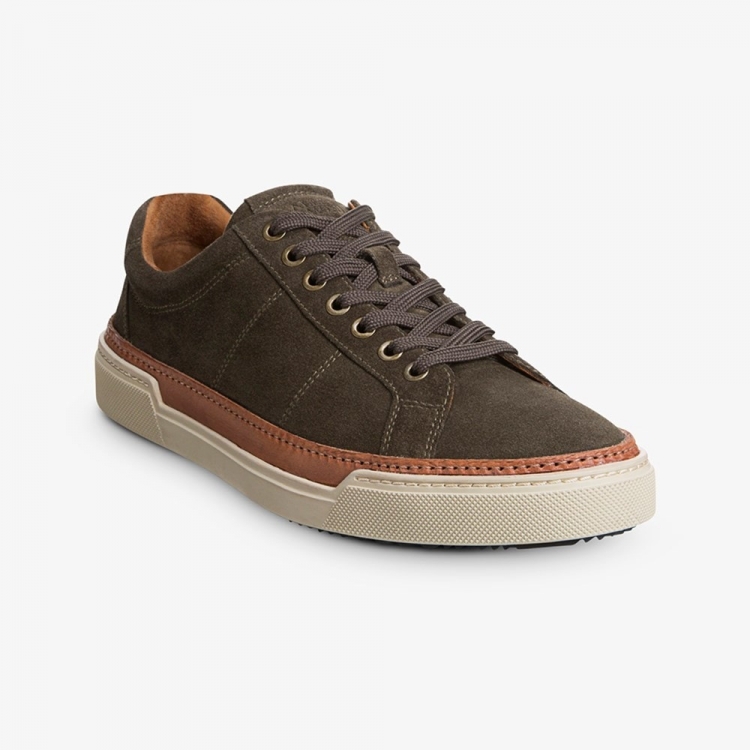 Allen Edmonds Porter City Derby Sneaker Loden Suede D94HAfTm - Click Image to Close