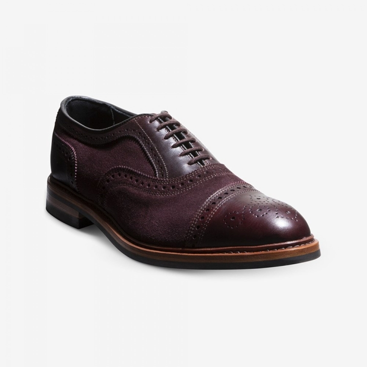 Allen Edmonds Strandmok Cap-toe Oxford with Dainite Rubber Sole Burgundy Suede hKu9GdJf - Click Image to Close