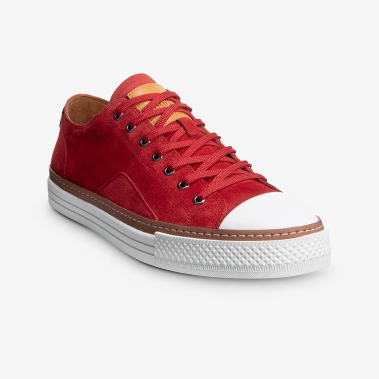 Allen Edmonds Pasadena Sneaker Crimson Red Suede DAksuqxT - Click Image to Close