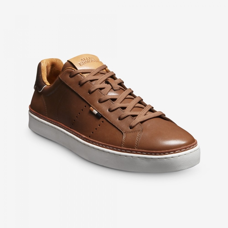 Allen Edmonds Alpha Lace-up Sneaker Tan Leather K74WlFQq - Click Image to Close