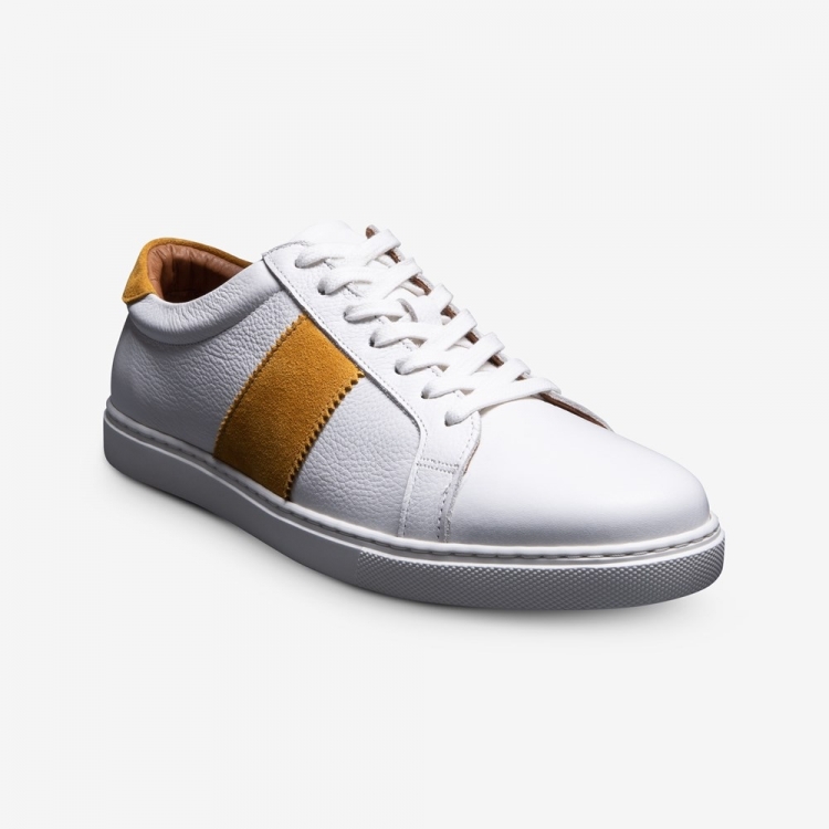 Allen Edmonds Courtside Sport Sneaker White/Yellow PrlGtlVV - Click Image to Close