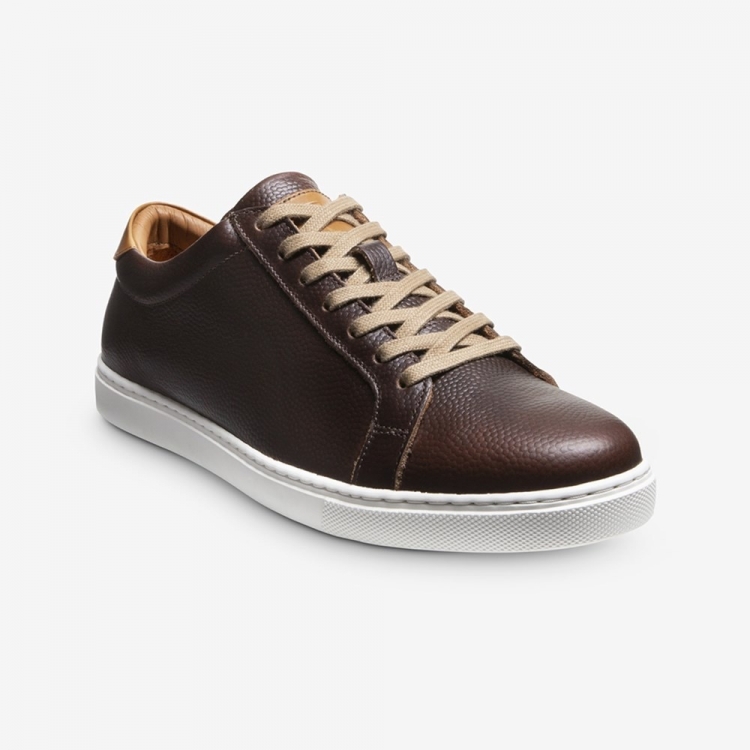 Allen Edmonds Courtside Football Grain Sneaker Brown HhH0ihYW - Click Image to Close