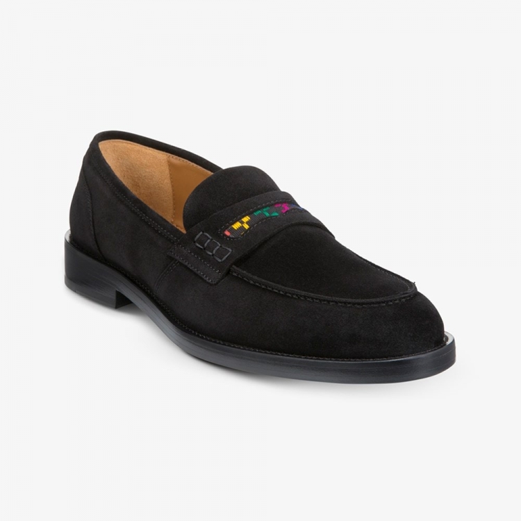 Allen Edmonds Bolama Suede Penny Loafer by Armando Cabral Black K1l3XUt9 - Click Image to Close