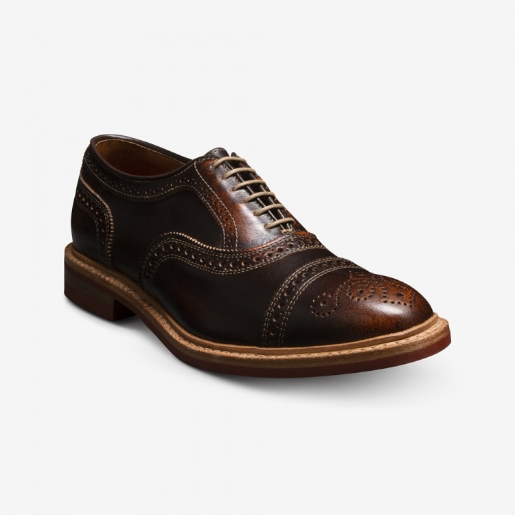 Allen Edmonds Strandmok Cap-toe Oxford with Dainite Rubber Sole Brown a7ZiRl5Y - Click Image to Close