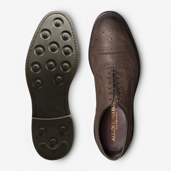 Allen Edmonds Strandmok Cap-toe Oxford with Dainite Rubber Sole Brown Nubuck YvA8EAC8