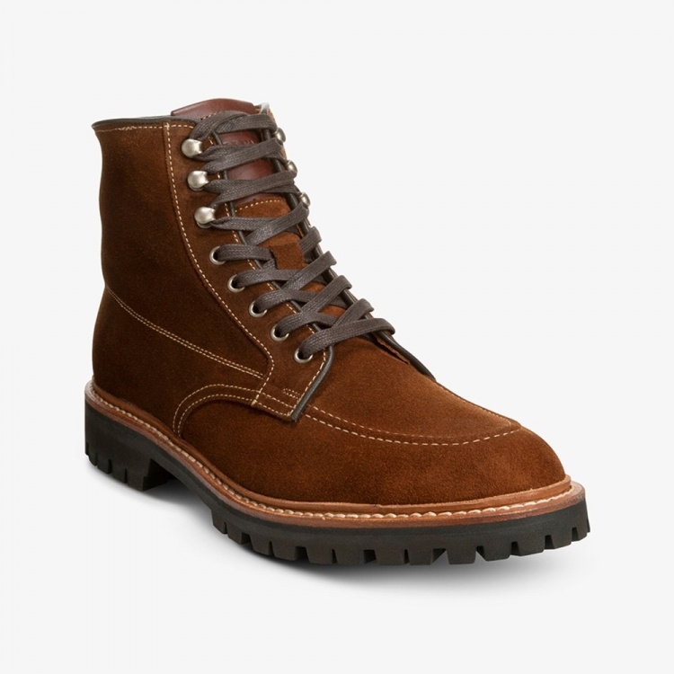 Allen Edmonds Freeport Suede Weatherproof Lug Boot Snuff Brown aXDmzWFX - Click Image to Close