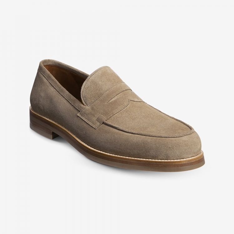 Allen Edmonds Newton Penny Loafer Taupe Suede EGkTVtFA - Click Image to Close