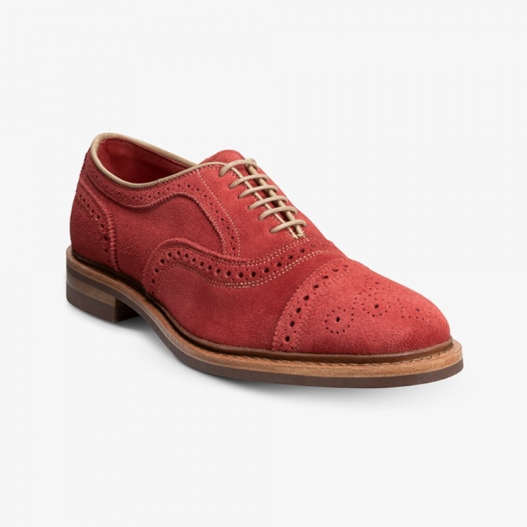 Allen Edmonds Strandmok Cap-toe Oxford with Dainite Rubber Sole Crimson Red Suede Jm4hKc0T - Click Image to Close