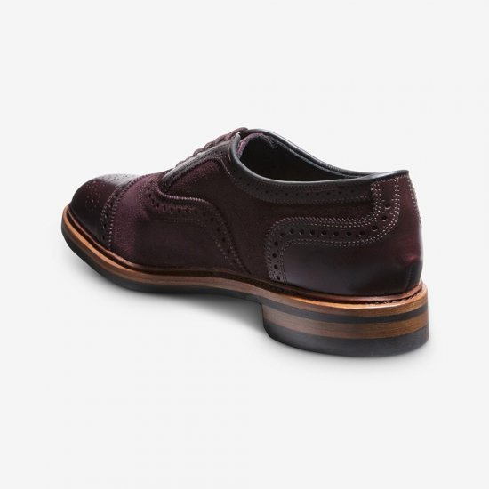 Allen Edmonds Strandmok Cap-toe Oxford with Dainite Rubber Sole Burgundy Suede hKu9GdJf