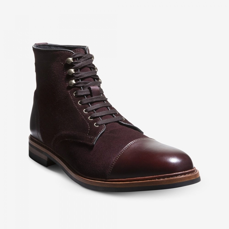 Allen Edmonds Landon Cap-toe Boot Burgundy Suede s4EBIDvw - Click Image to Close