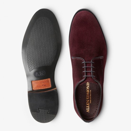 Allen Edmonds Nomad Suede Plain-toe Derby Burgundy dGFzABq8