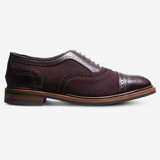 Allen Edmonds Strandmok Cap-toe Oxford with Dainite Rubber Sole Burgundy Suede hKu9GdJf